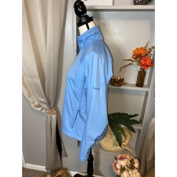 Columbia Sportswear Company size Medium Blue Logo Linnea Zip GUC Jacket Pockets - Picture 3 of 15